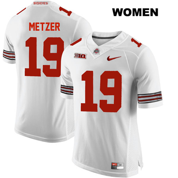 Ohio State Buckeyes Women's Jake Metzer #19 White Authentic Nike College NCAA Stitched Football Jersey CG19W16FJ
